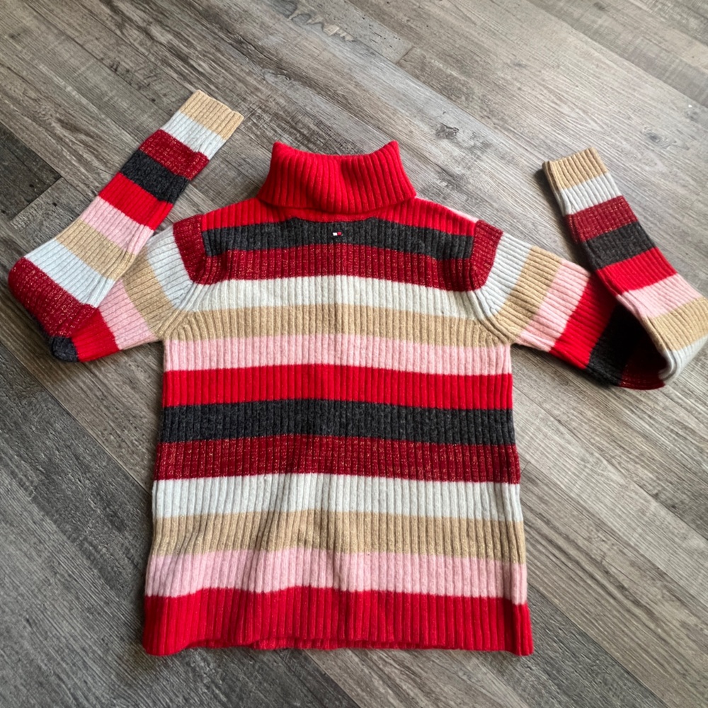 Vintage Tommy Hilfiger Striped Turtleneck Sweater ( wool )